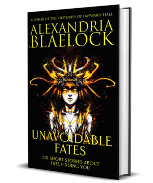 The Unavoidable Fates cover shows a woman witha golden crown